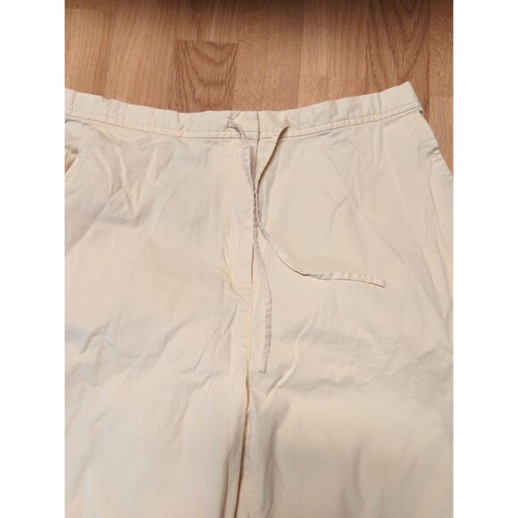 J Jill Pants Womens 12 Yellow Cotton Lycra Stretch Eyelet Detail Drawstring - Picture 4 of 9